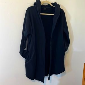 Mona B open front longline cocoon sweatshirt hoodie cardigan